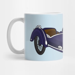 Sidecar purple motorcycle illustration Mug